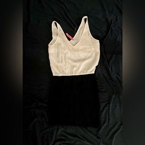Eight Sixty cream and black mini dress